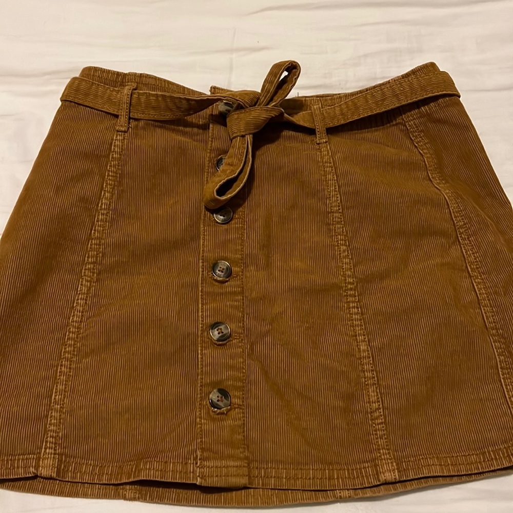 Brown corduroy mini skirt